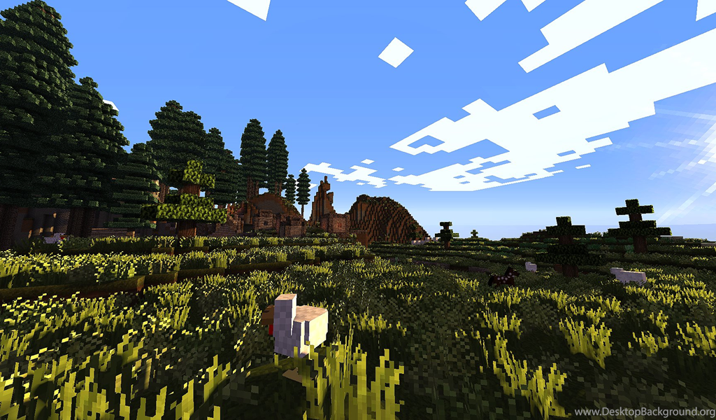 minecraft scenery with shaders