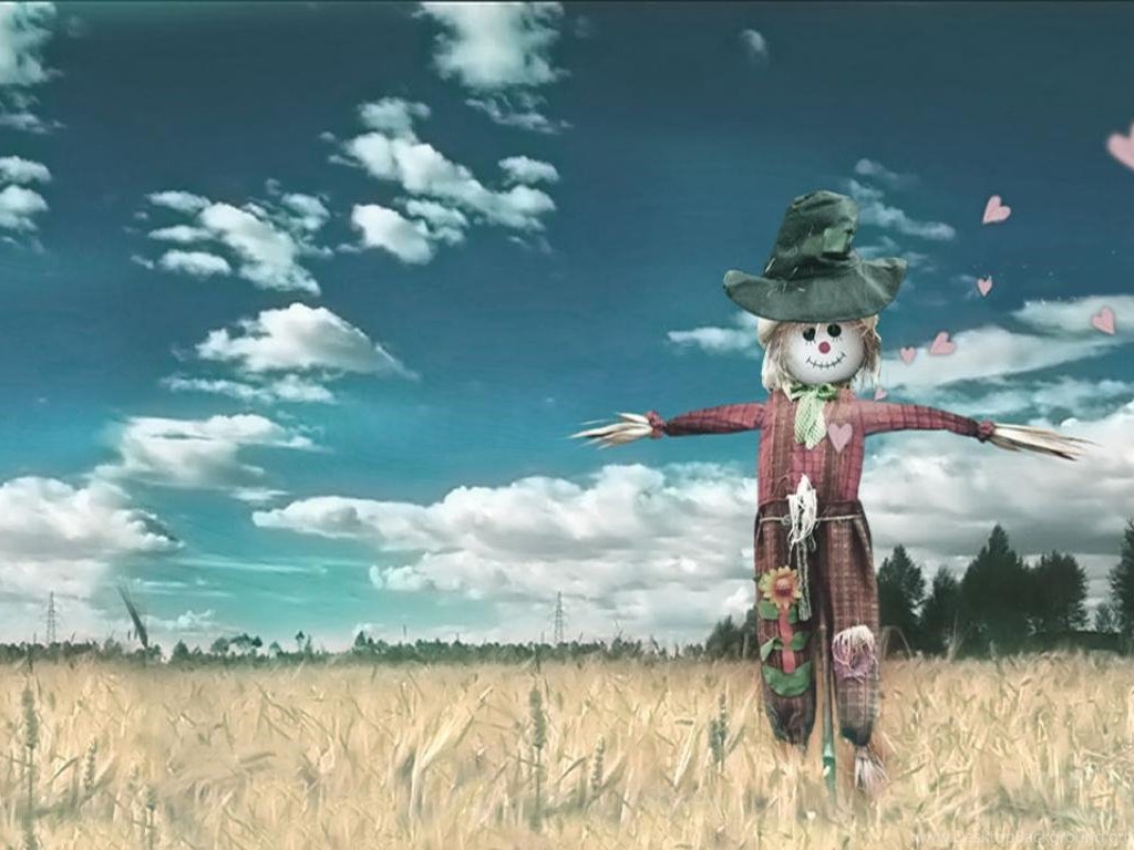 Download Wallpapers Cute Cartoons Scarecrow X Free Widescreen Hd 1366x768 ....