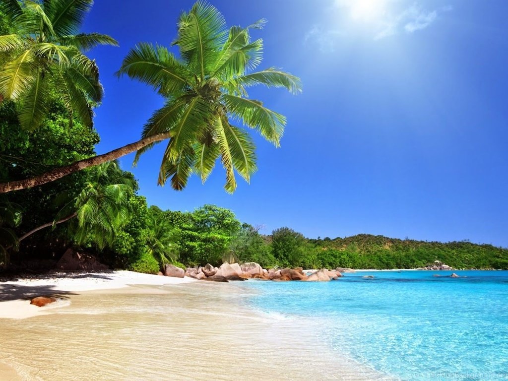 Tropical Blue Sea Clear Sky White Sand Beach View Theme HD 1080p ...