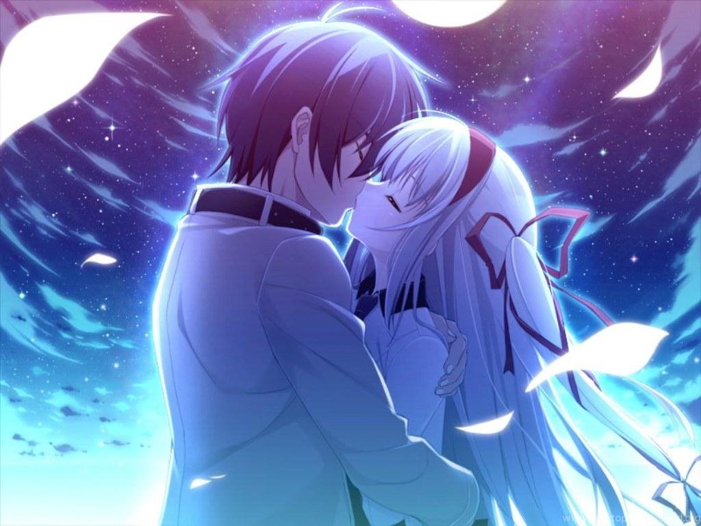 Download Romance Anime Love Couple Kissing Images HD Fullscreen Standart 4:...