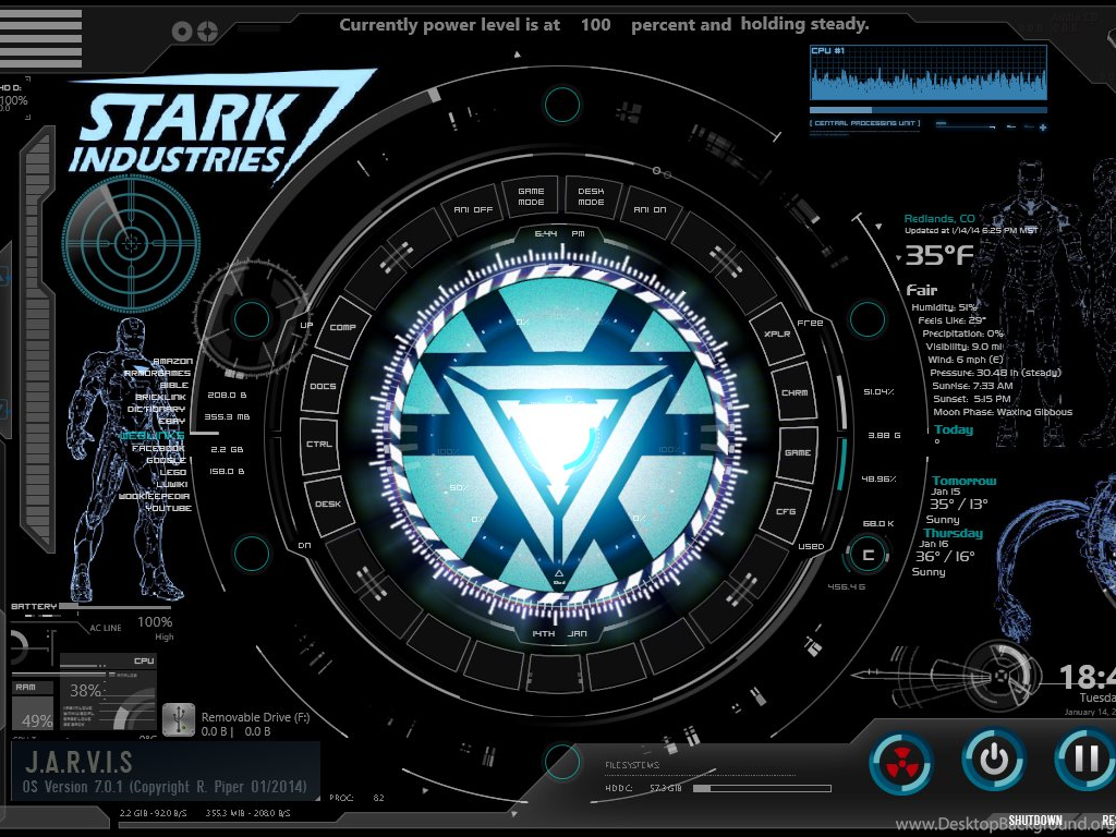 jarvis iron computer movies desktop