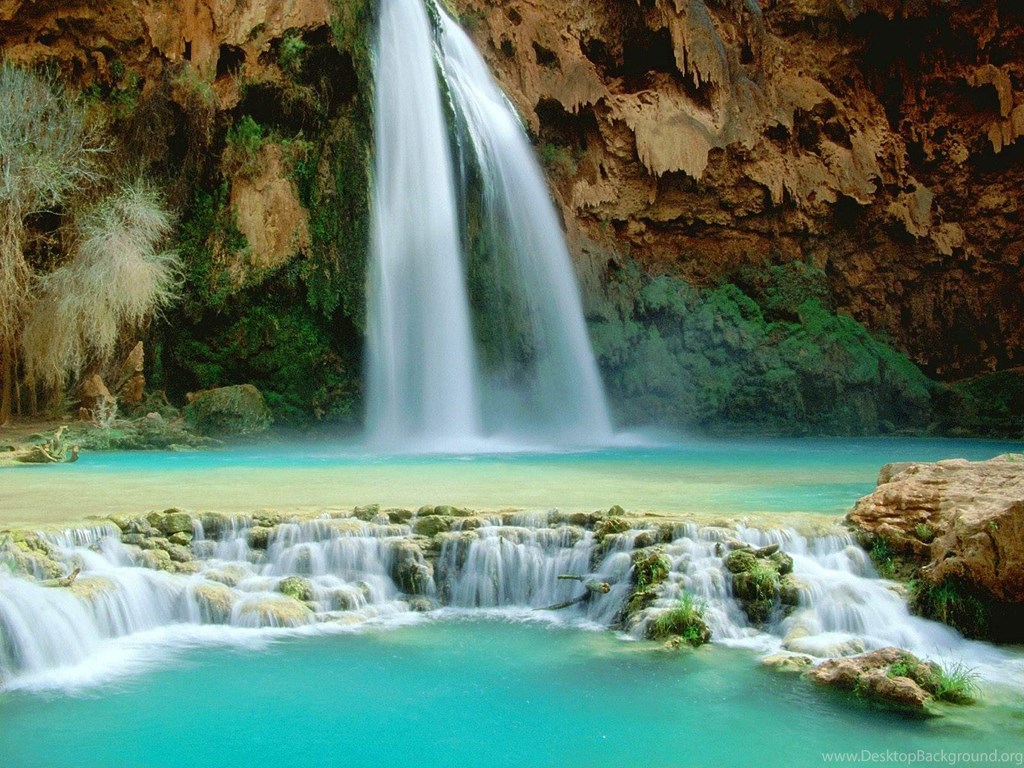 3d Backgrounds Wallpapers Waterfall Nature Desktop Background