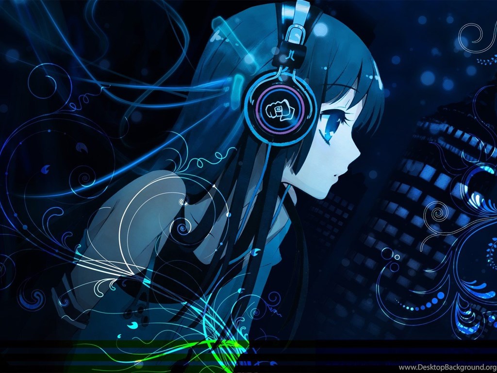 Cute Girl Anime Wallpapers - Listening Music With ...