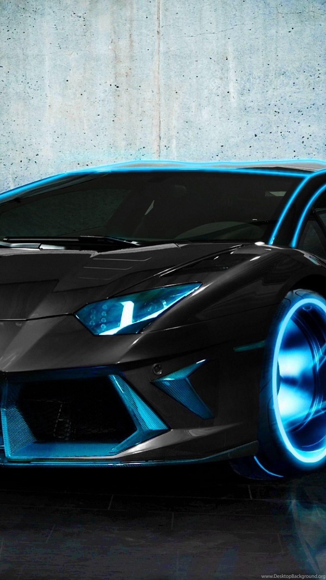 Lamborghini Aventador Blue Neon Wallpaper. Desktop Background