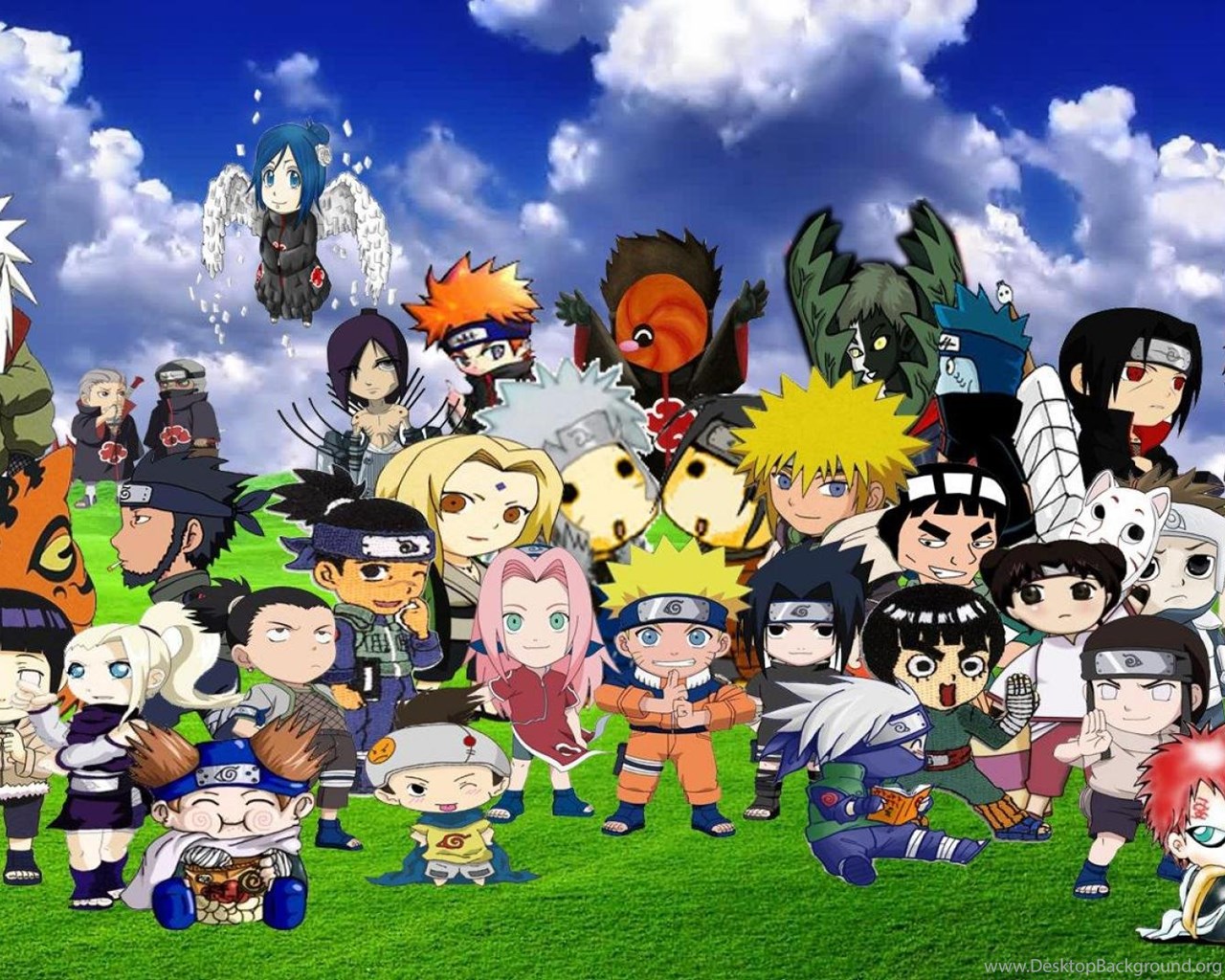 Download Wallpaper: Chibi, Naruto, Anime, Manga, Characters, Group, Cute .....