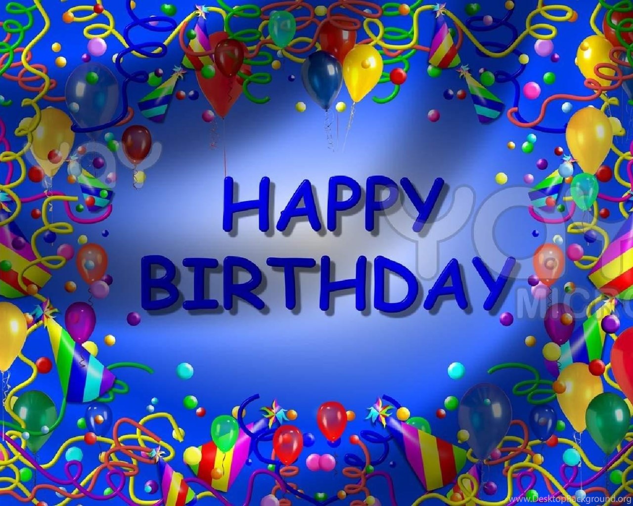  Happy  Birthday  Backgrounds  Blue Theme Template Free 