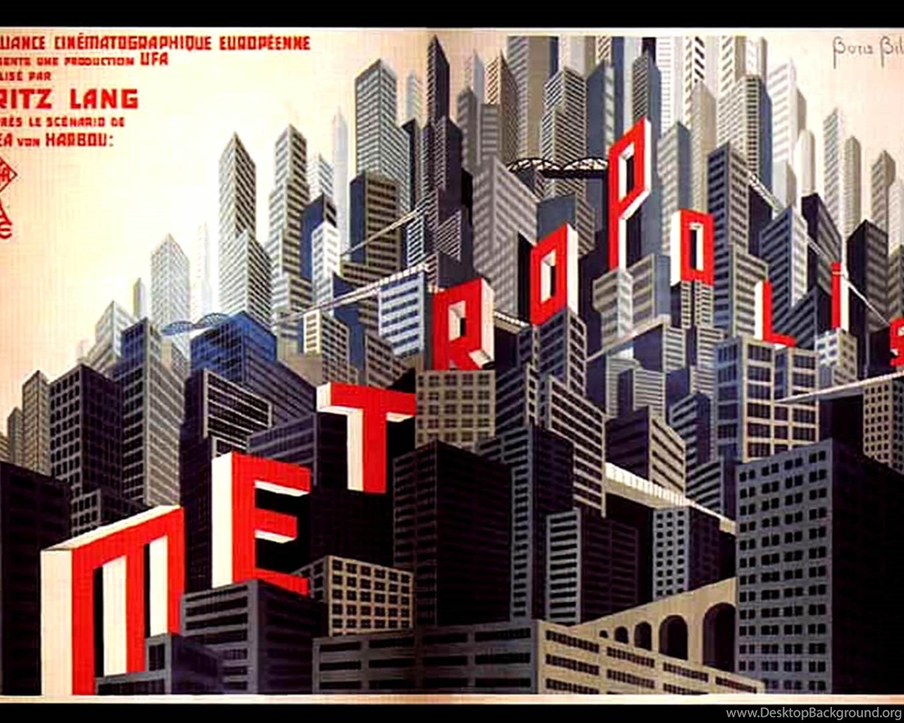 metropolis landscape vintage sci fi