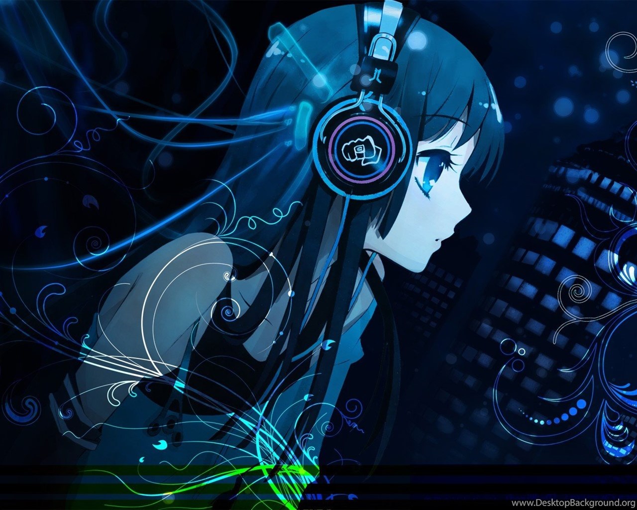Cute Girl Anime Wallpapers – Listening Music With ...