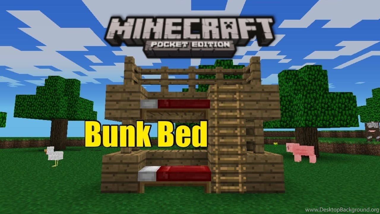 Minecraft Pe Furniture Bunk Bed, How To Make A Bunk Bed In Minecraft Pe