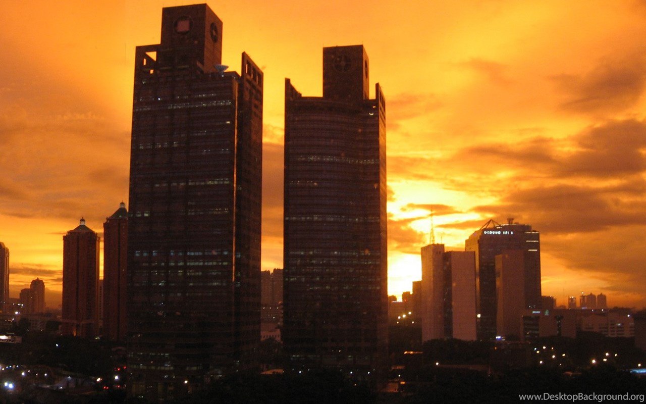 jakarta city sunset wallpapers desktop
