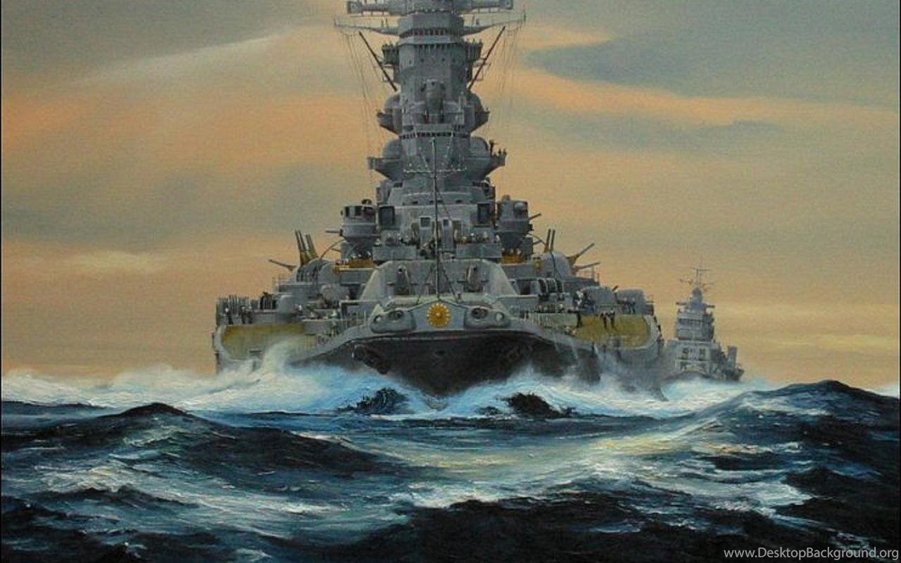 Download Wallpapers Ships Painting Art IJN Yamato Army Image Widescreen Wid...