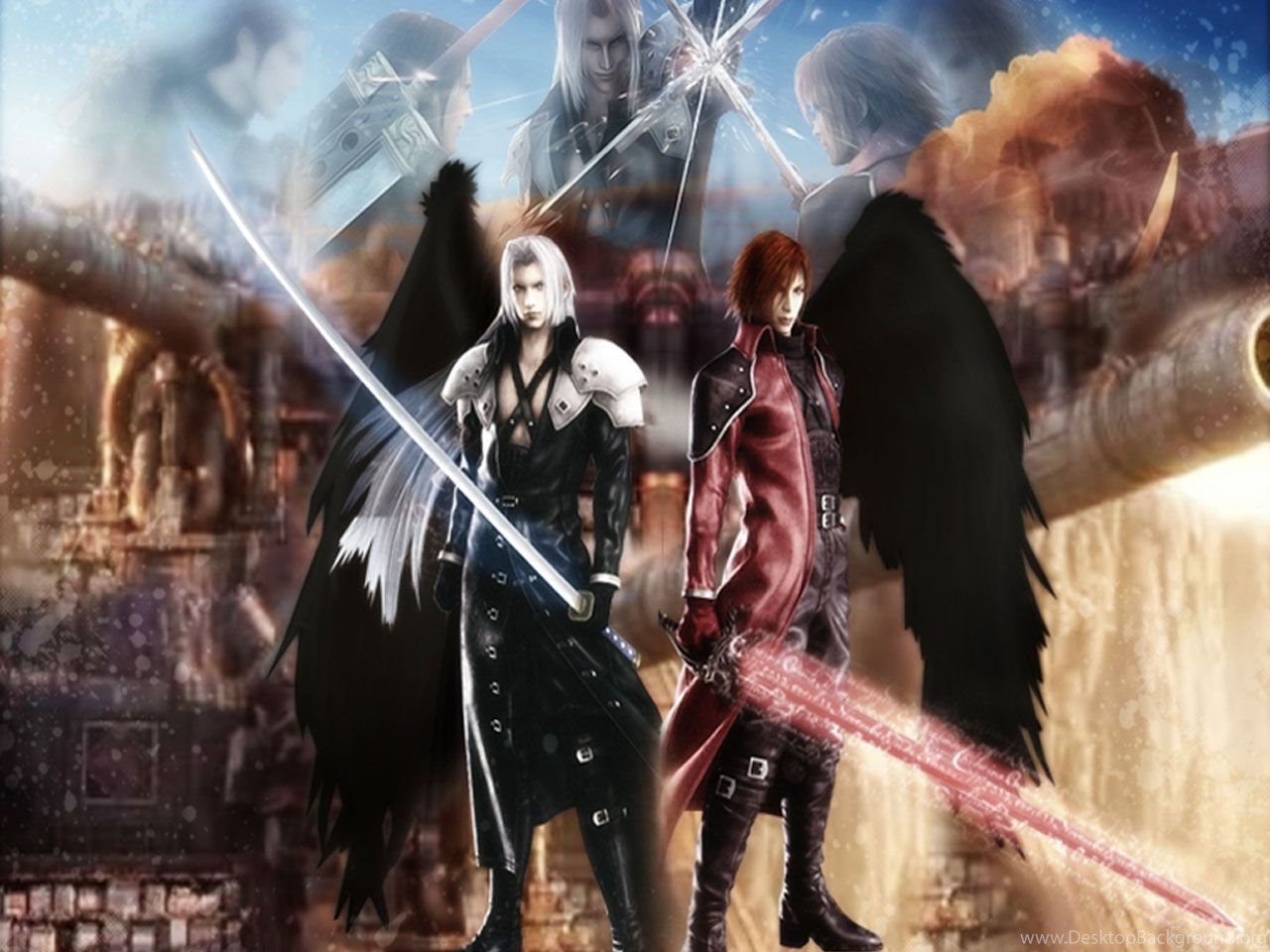 Download Sephiroth And Genesis Crisis Core: Final Fantasy VII Wallpapers .....