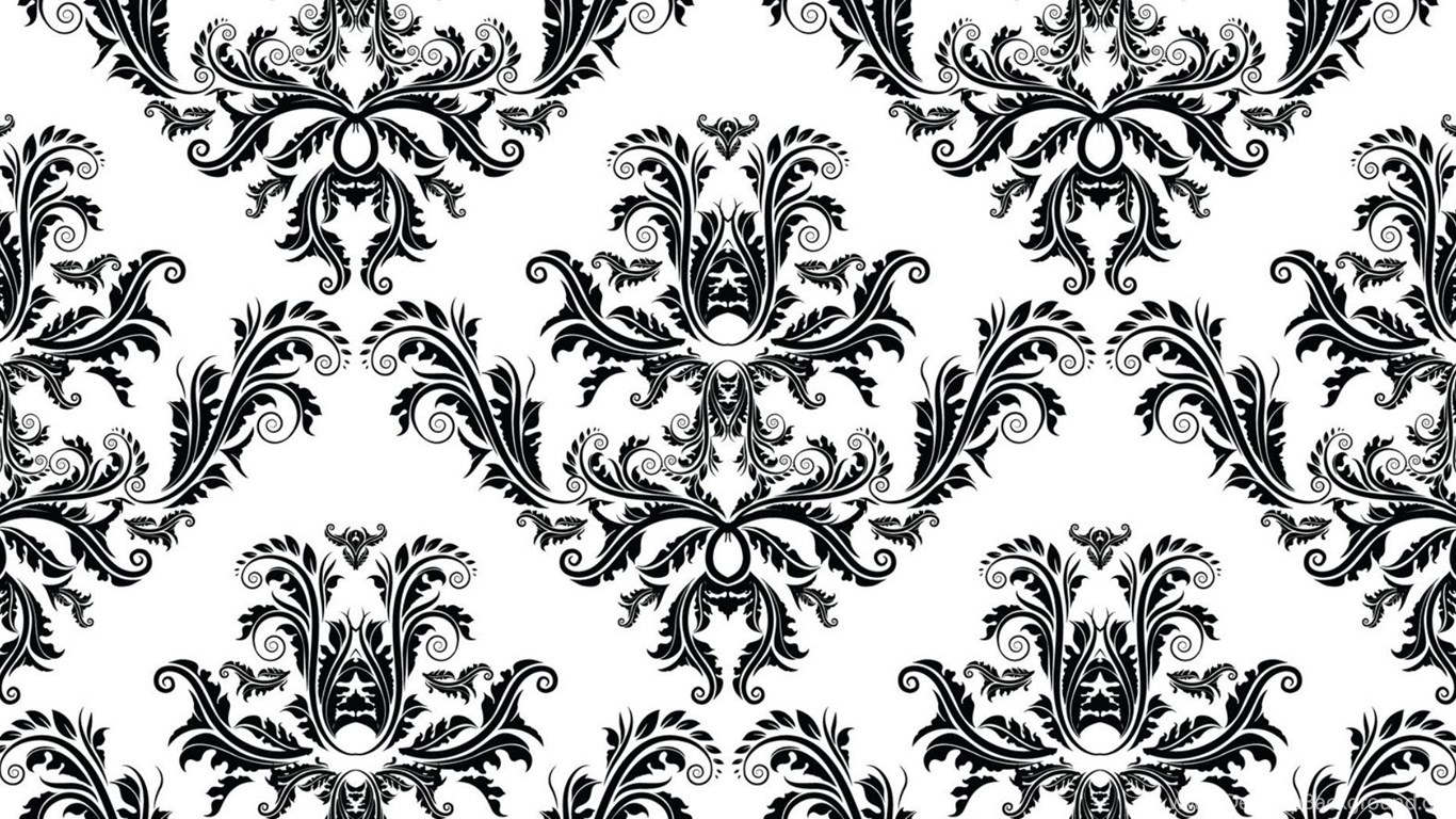Wallpaper Pattern Vintage Black And White Black And White Vintage Damask Pattern Wallpaper Jpg Desktop Background