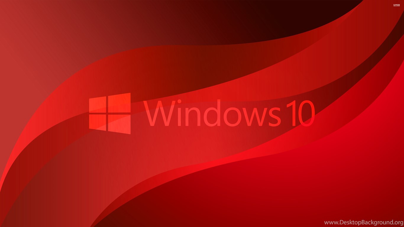 Windows 10 Transparent Logo On Red Waves Wallpapers Computer