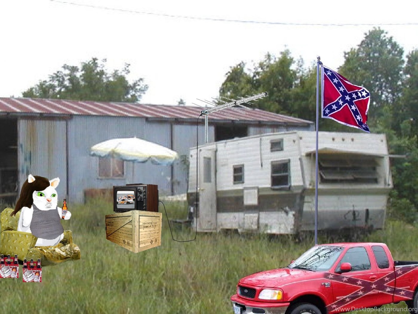 Download Wallpapers For Windows XP, Redneck's Paradise Fullscreen Stan...