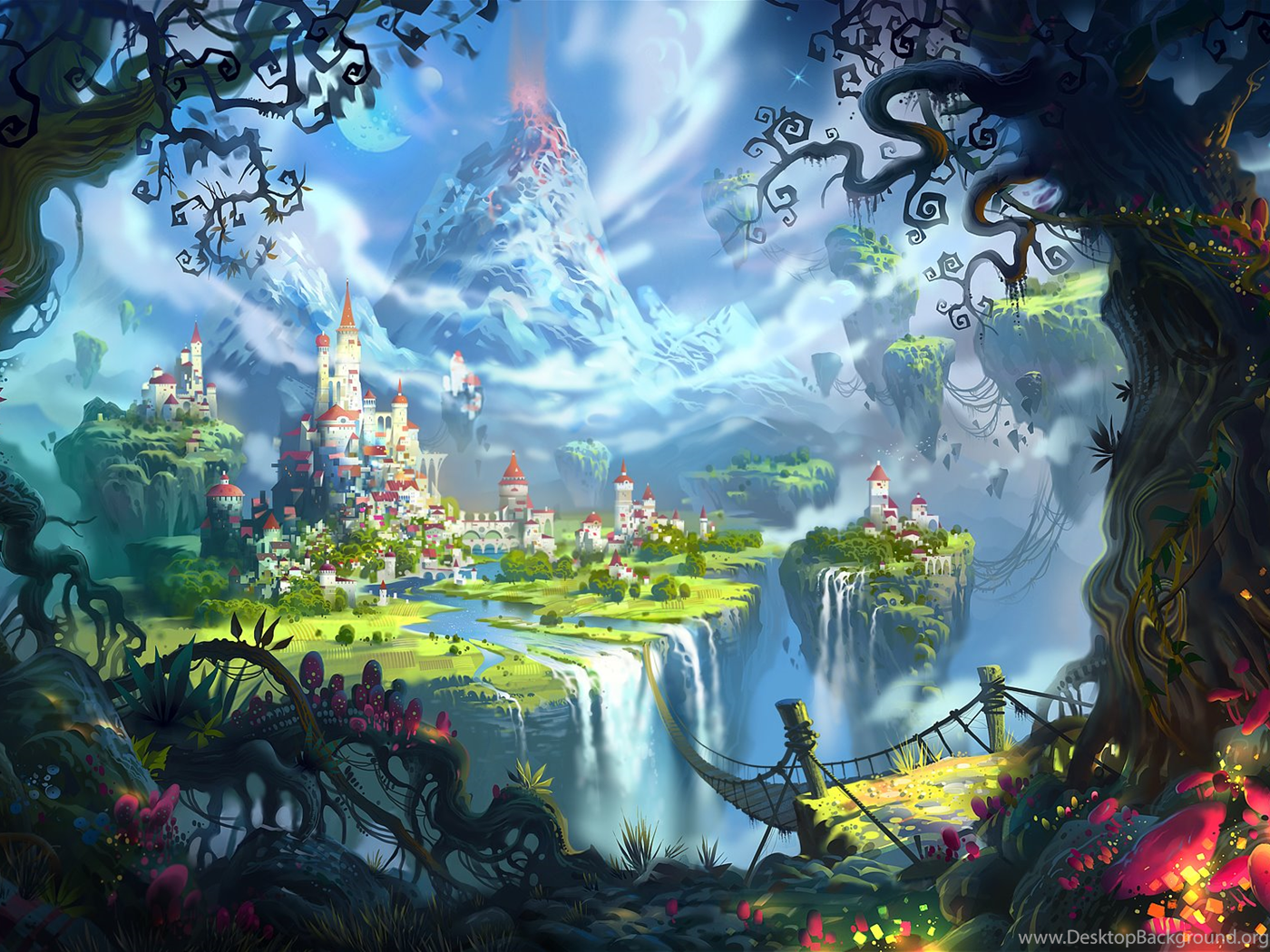 Fantasy world 3. Фэнтези пейзажи. Сказочная Страна. Сказочный замок. Сказочные миры.
