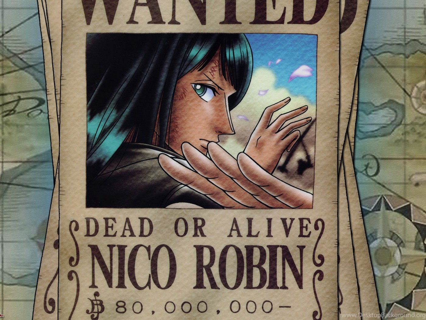Download Nico Robin Wanted Poster HD Wallpapers Fullscreen Standart 4:3 140...
