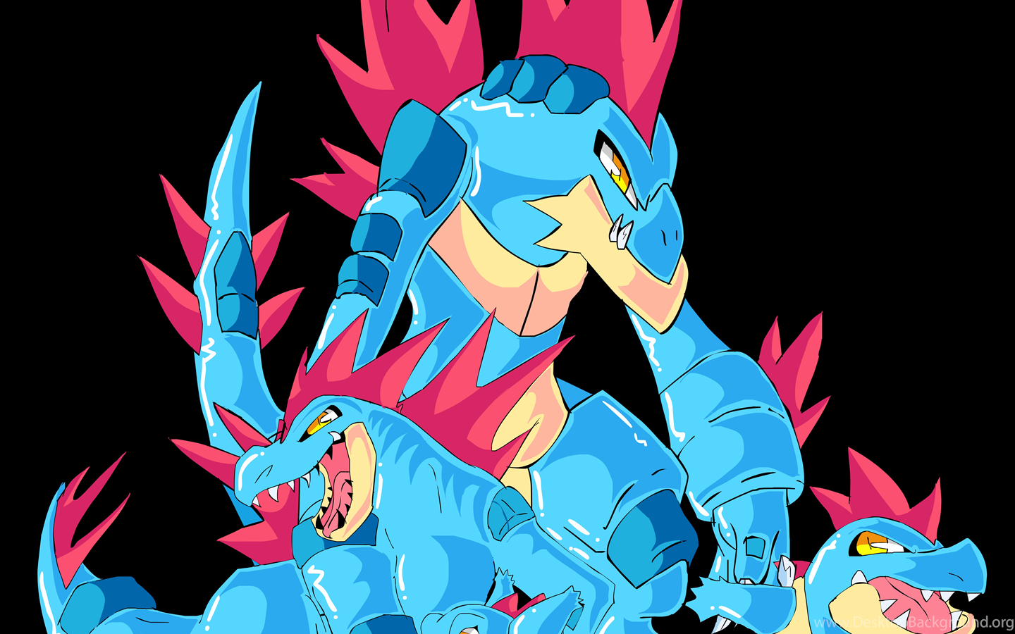 Download Totodile, Croconaw, Feraligatr And Mega Feraligatr By Tekkenrocker...