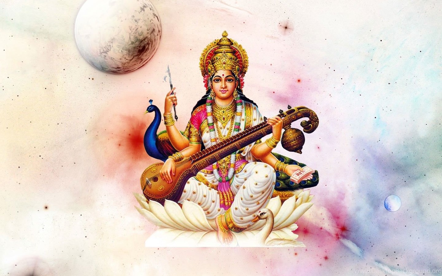 Download Hindu Goddess Maa Saraswati Free Desktop Wallpapers Widescreen Wid...