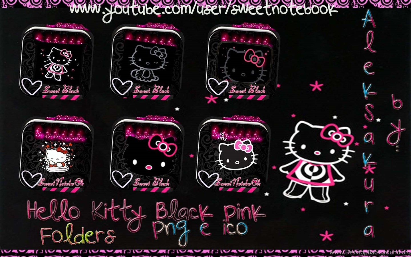Black Hello Kitty Wallpapers Wallpapers Cave Desktop Background