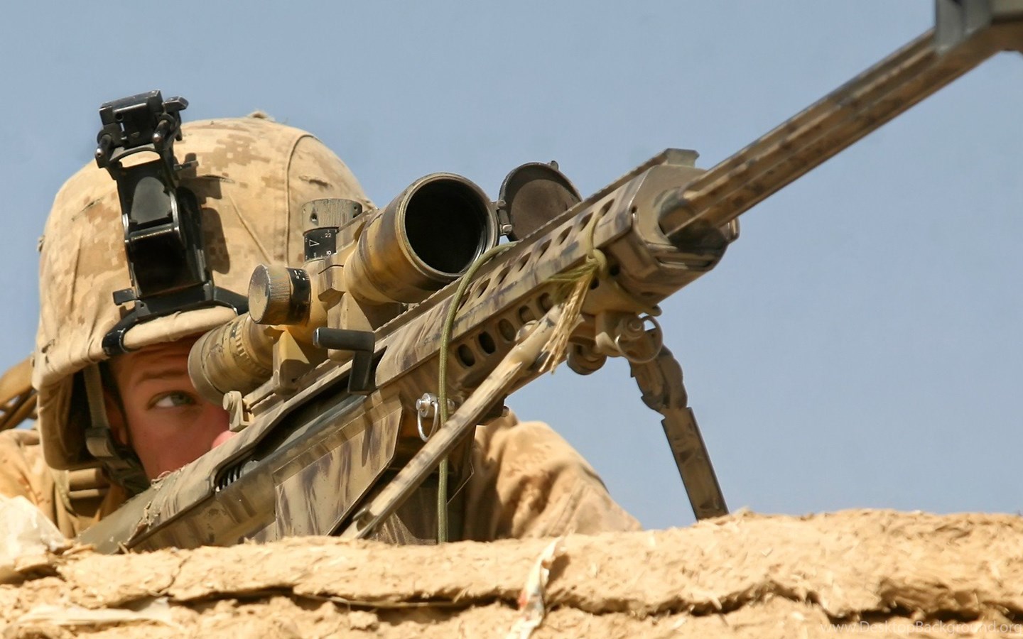Us Army Soldiers Shoot Using Sniper Rifle Photo Desktop Background