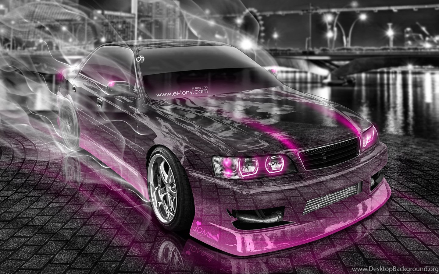 Toyota Chaser Jzx100 Jdm Tuning City Smoke Drift Car 14 El Tony Desktop Background