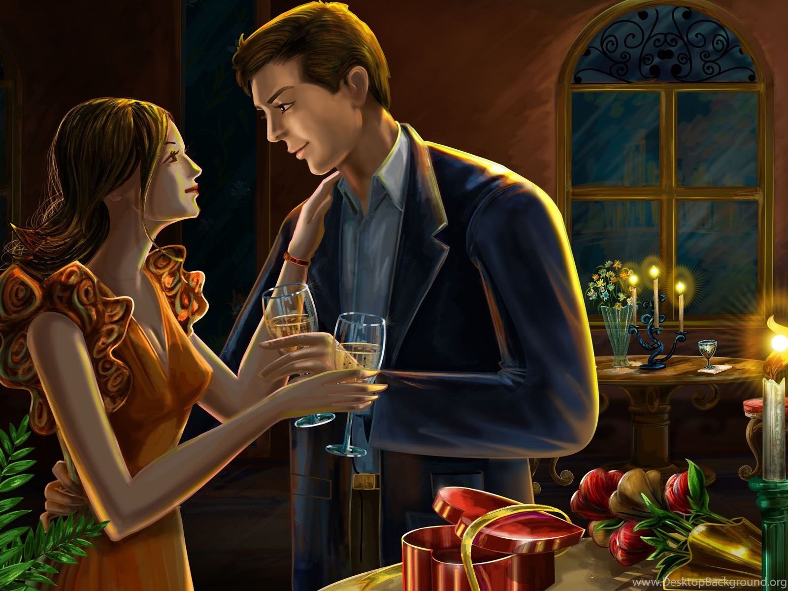 Работа с 4 вечера. Мужчина и женщина за новогодним столом. Добрый вечер принцесса. Девушка в кафе рисунок. Романтического вечера анимация.