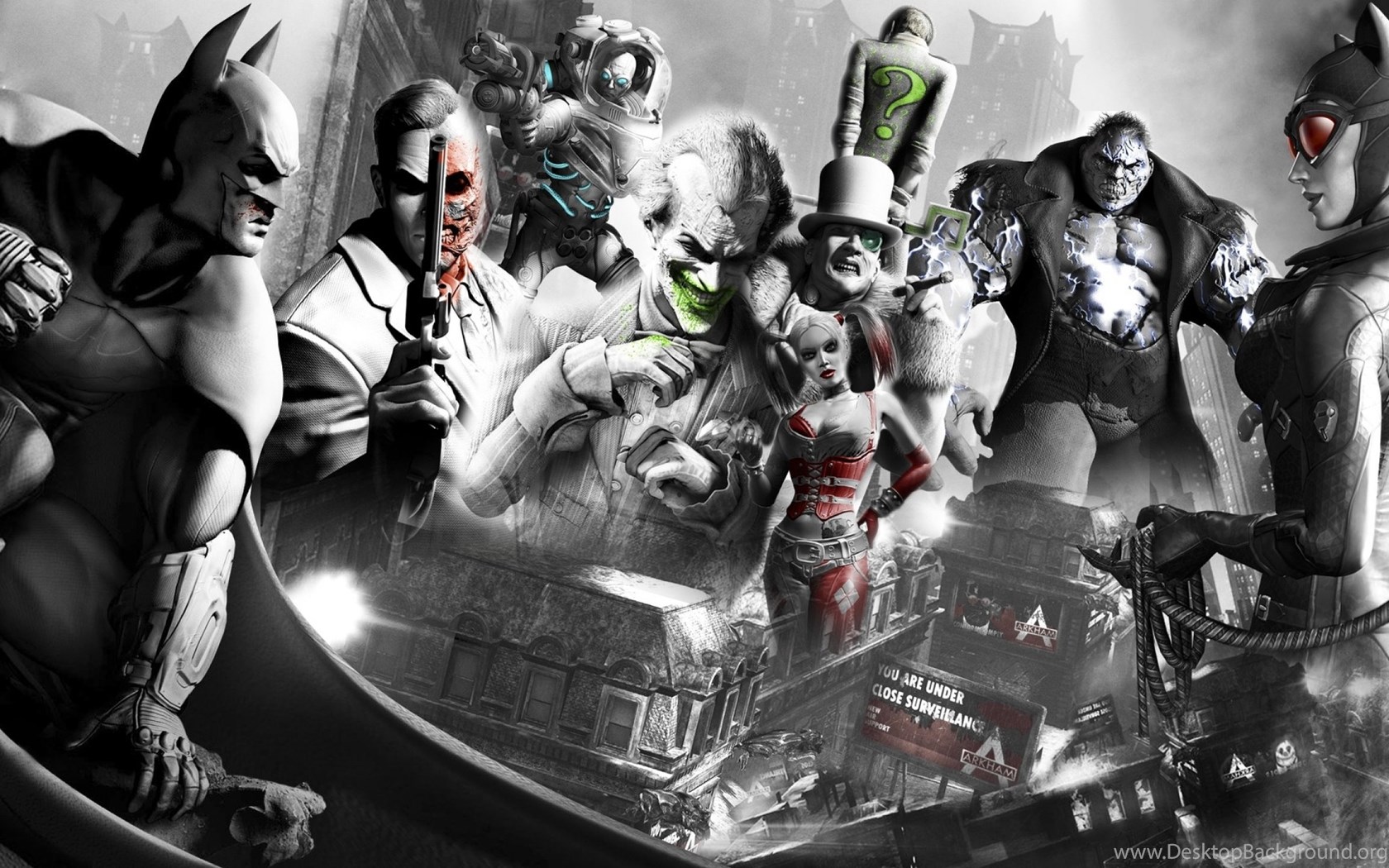 Wallpapers Joker Harley Quinn Batman Arkham City Video Games The
