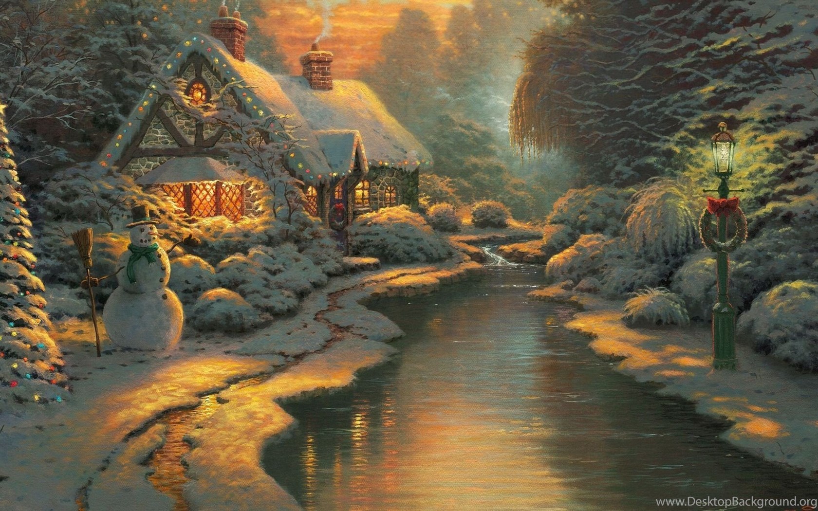 Download Thomas Kinkade Winter Wallpapers 1080p Desktop Background