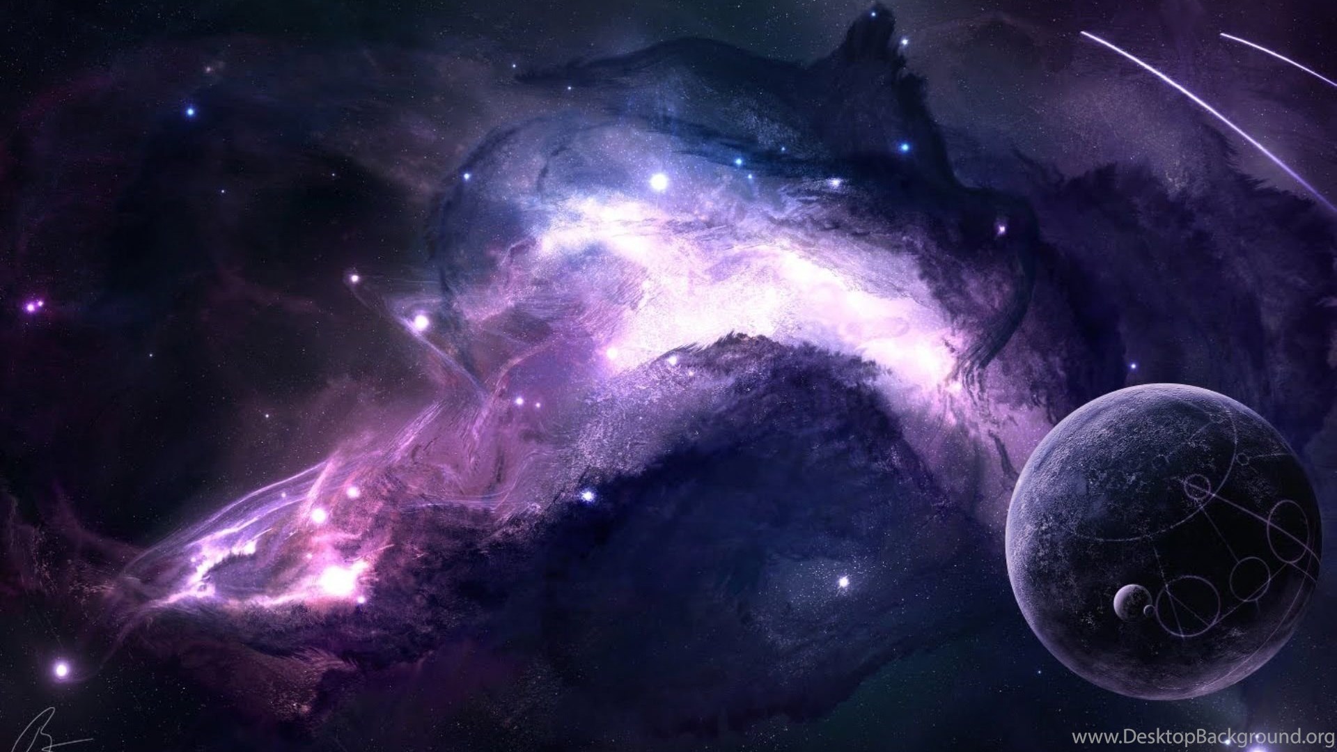 Purple Galaxy Background 1920x1080