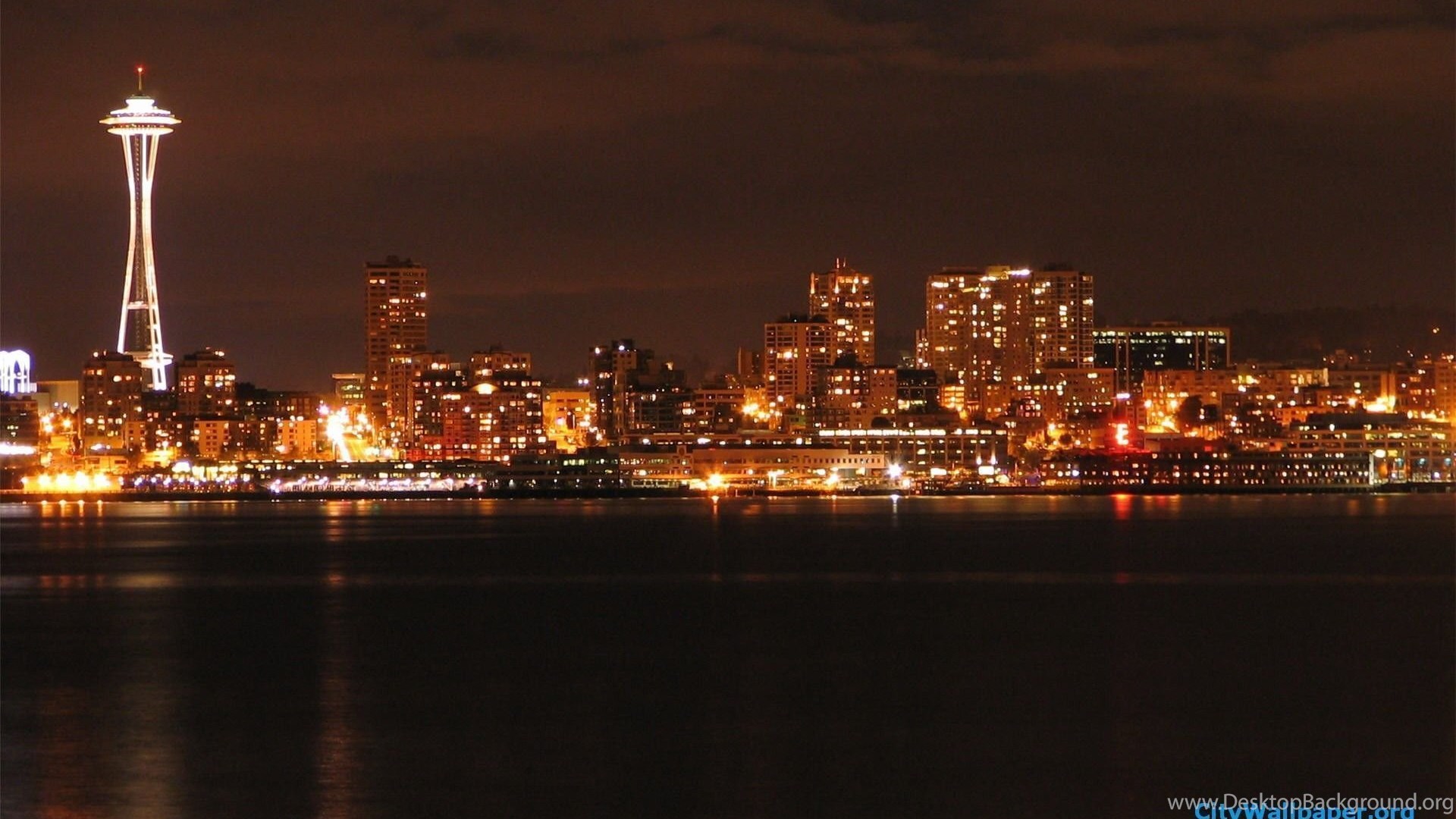 Seattle Skyline At Night Wallpapers 167351 Desktop Background