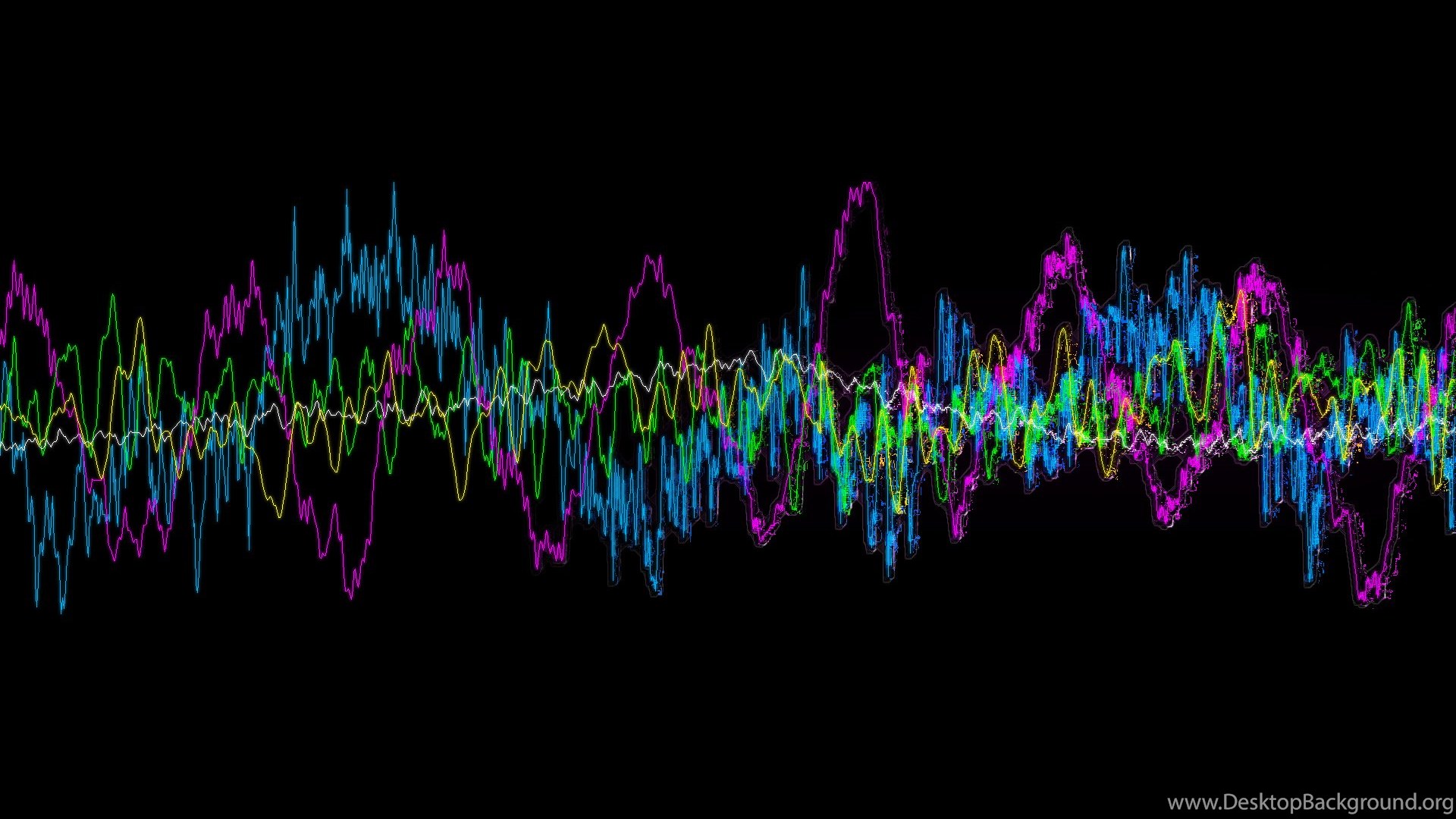 Colorful Sound Wave Black Backgrounds Wallpapers For 2048x1152 Desktop Background