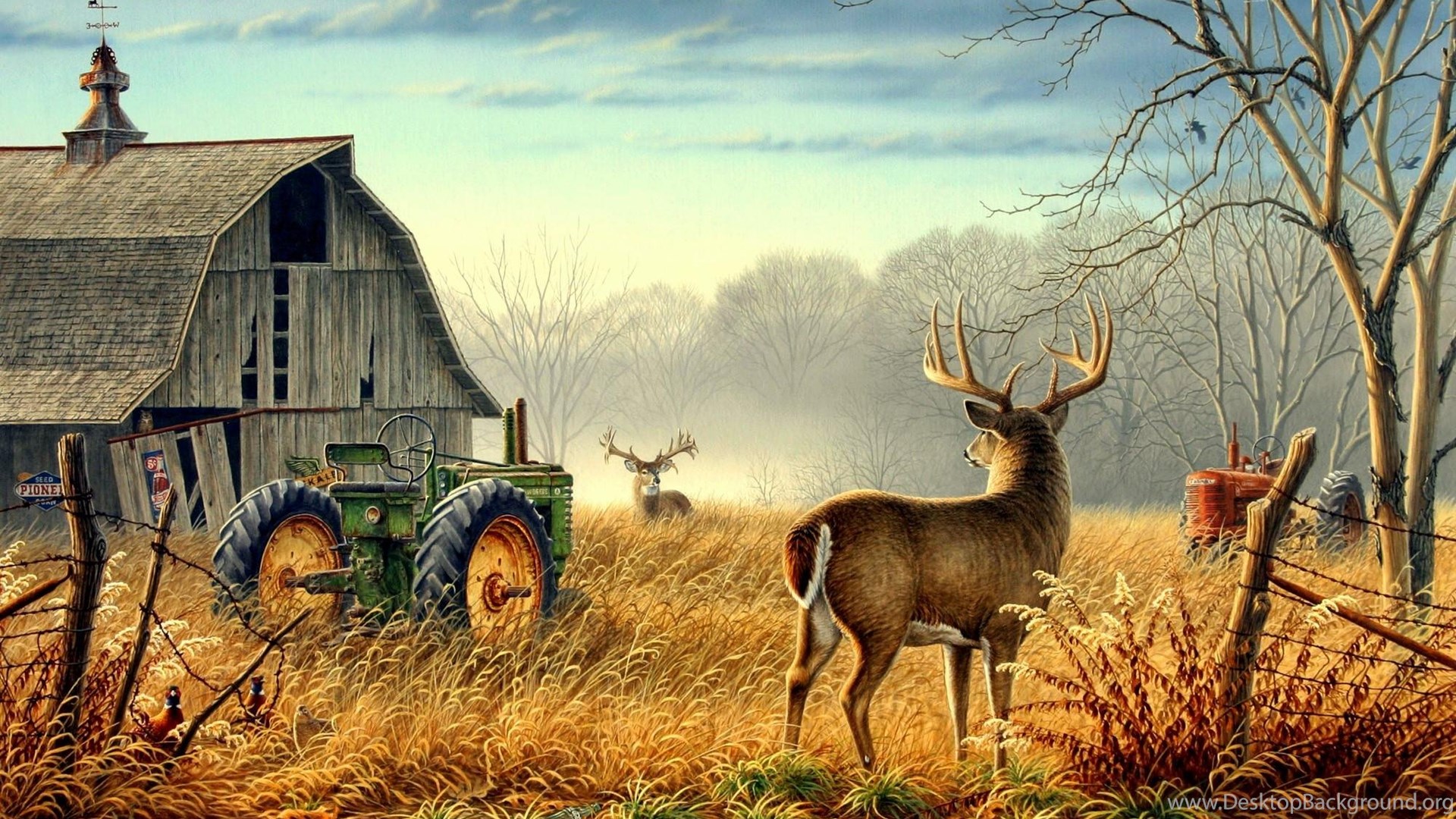 Competition Wallpaper,mist HD Wallpaper,tractor HD Wallpaper,deer ...