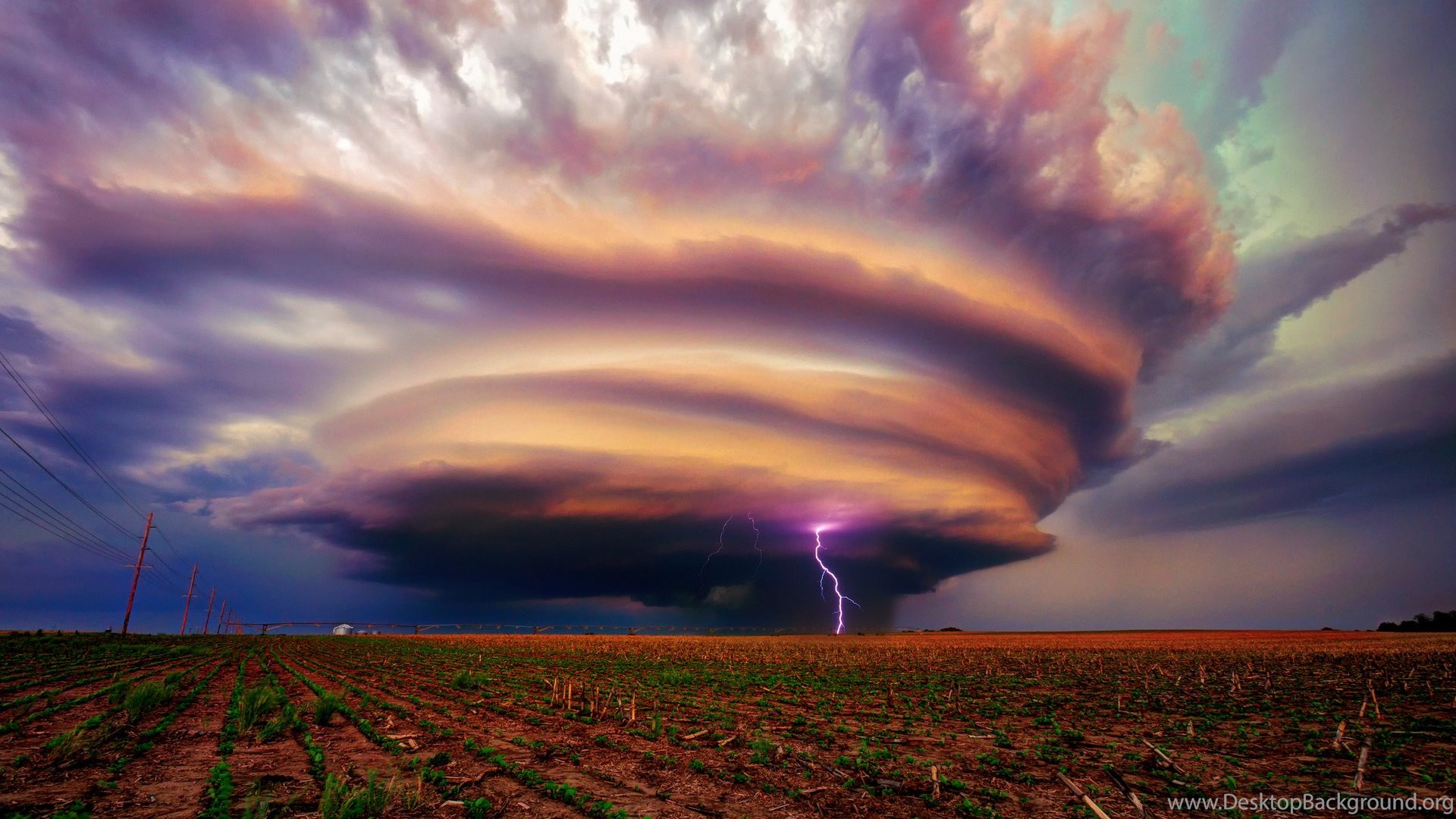 Lightning Storm Clouds Desktop Background