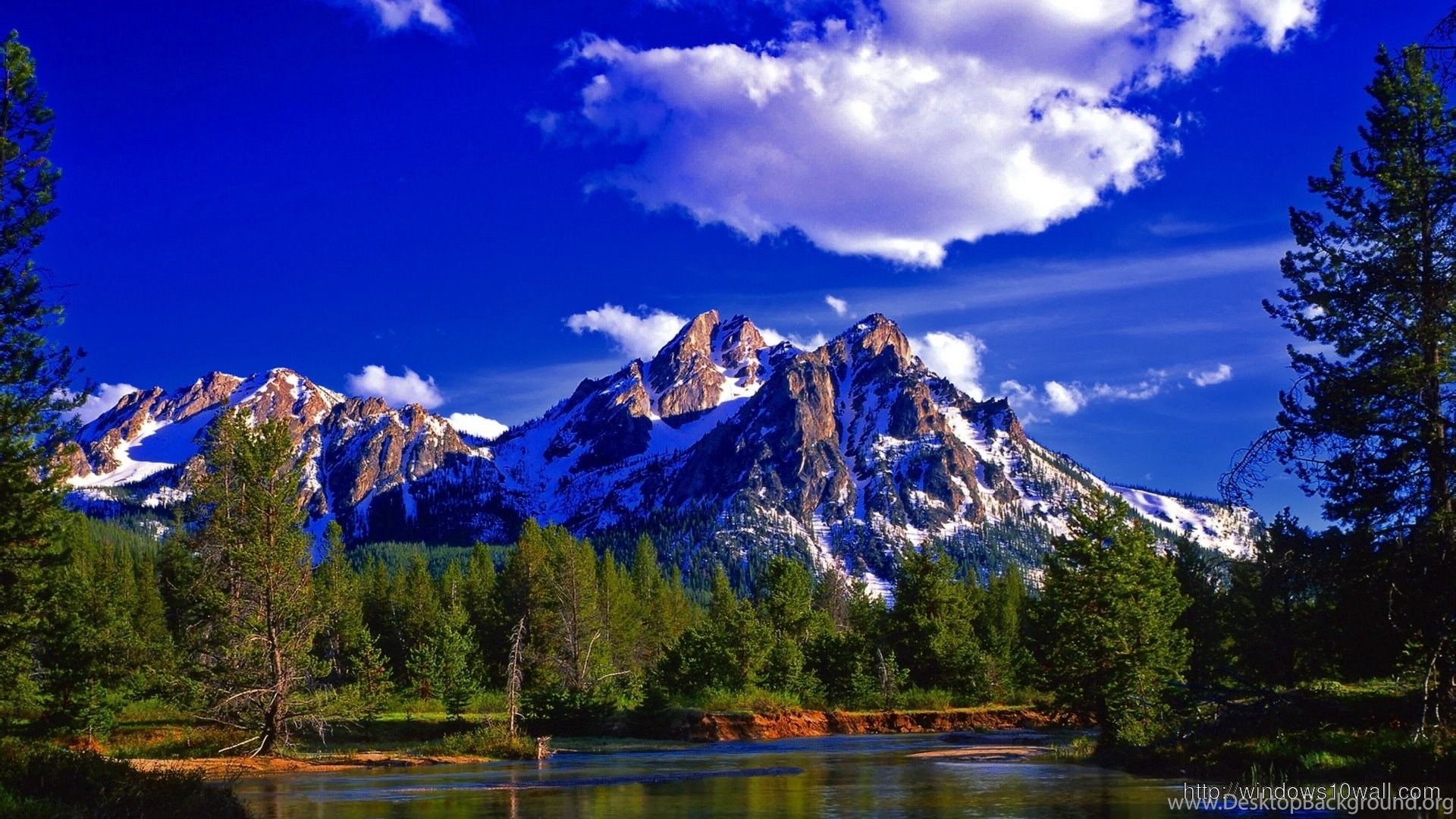 Mountain Nature Blue Sky Wallpapers - Windows 10 ...