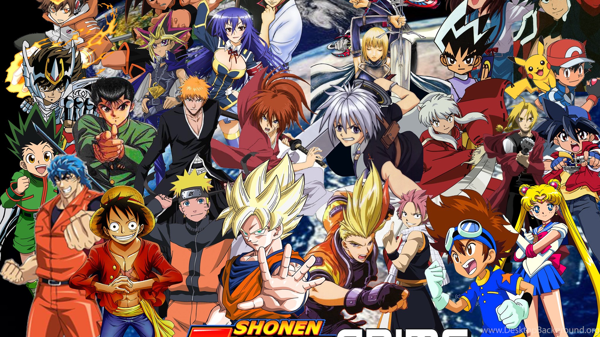 Anime And Shonen Jump Protagonists By Supersaiyancrash On Deviantart Desktop Background,Volleyball Smash Hd Wallpaper