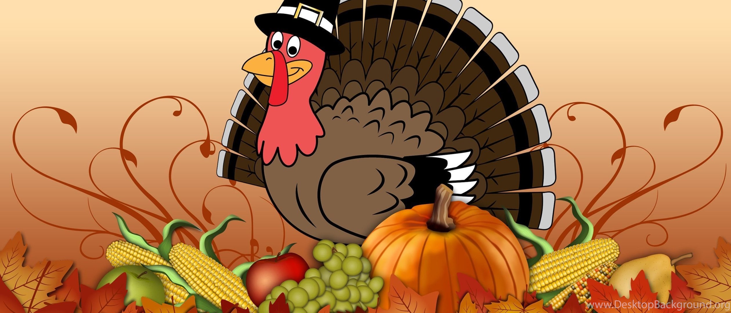 Download Happy Thanksgiving Turkey wallpaper.jpg Widescreen Wide 21:9 2520x...