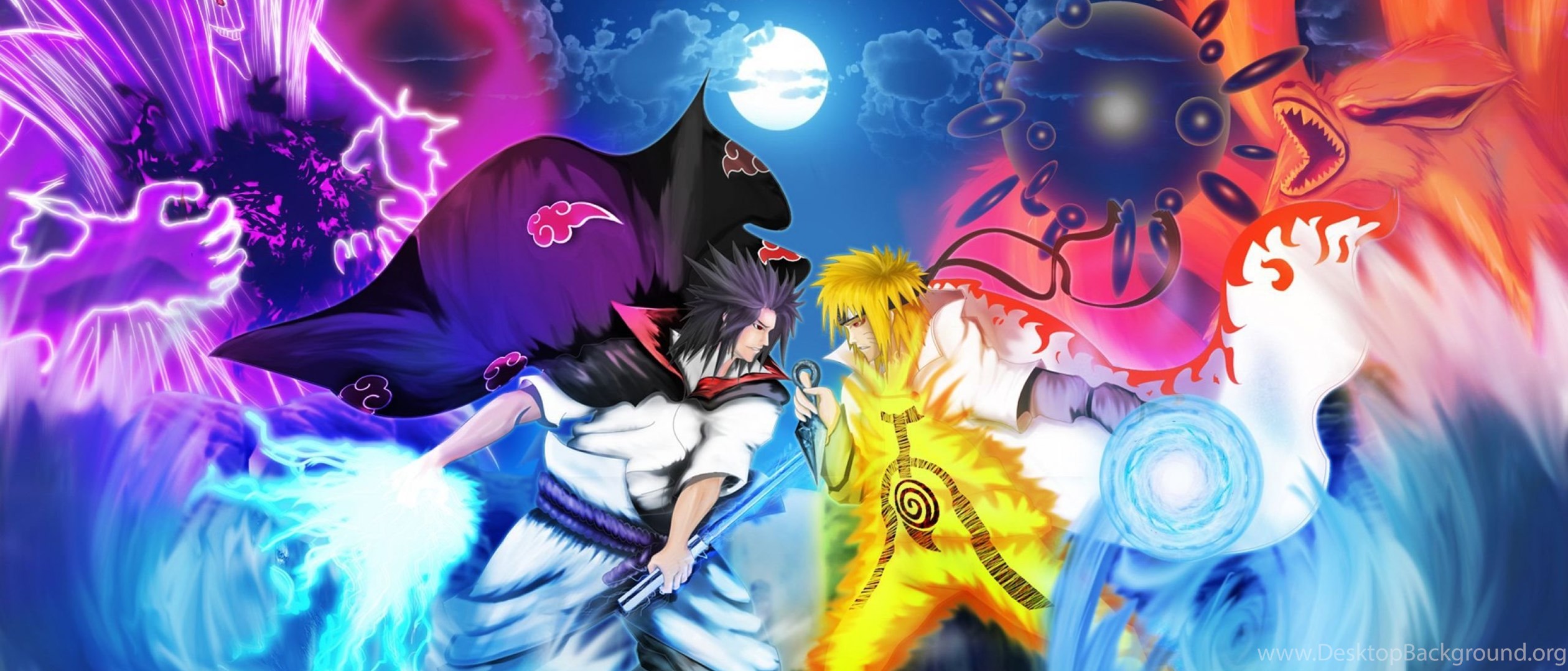 Download Naruto Vs Sasuke Wallpapers Free Widescreen Wide 21:9 2520x1080 De...