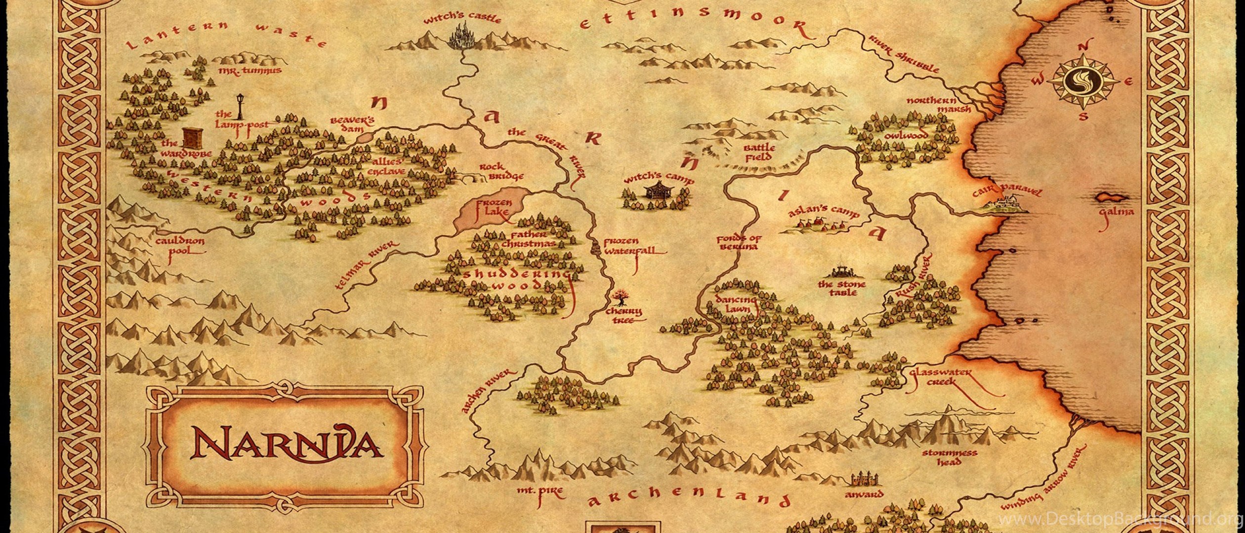 Карта нарнии по книге