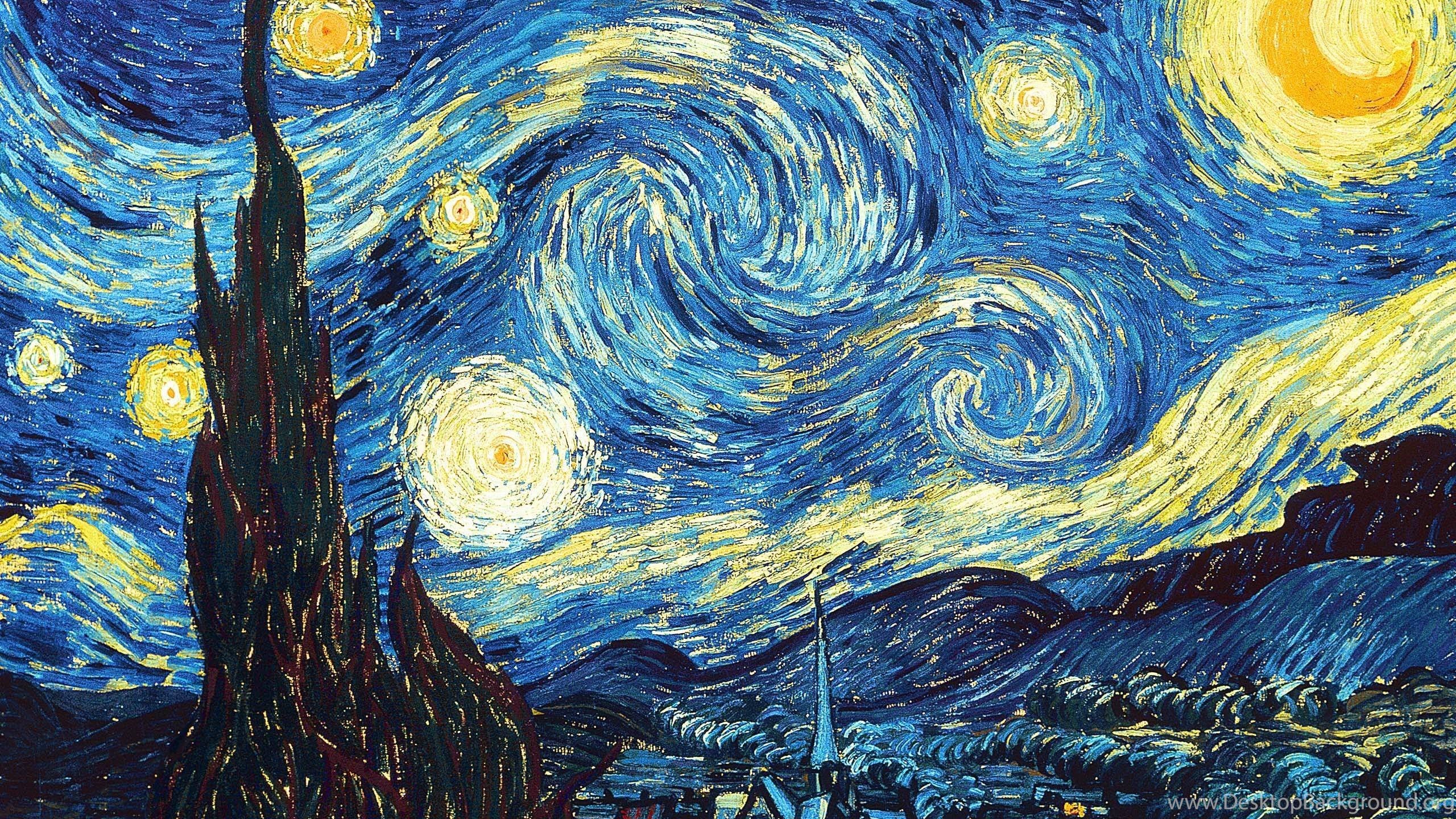 The Starry Night Hd 16 9 16 10 Desktop Wallpaper Widescreen Desktop Background