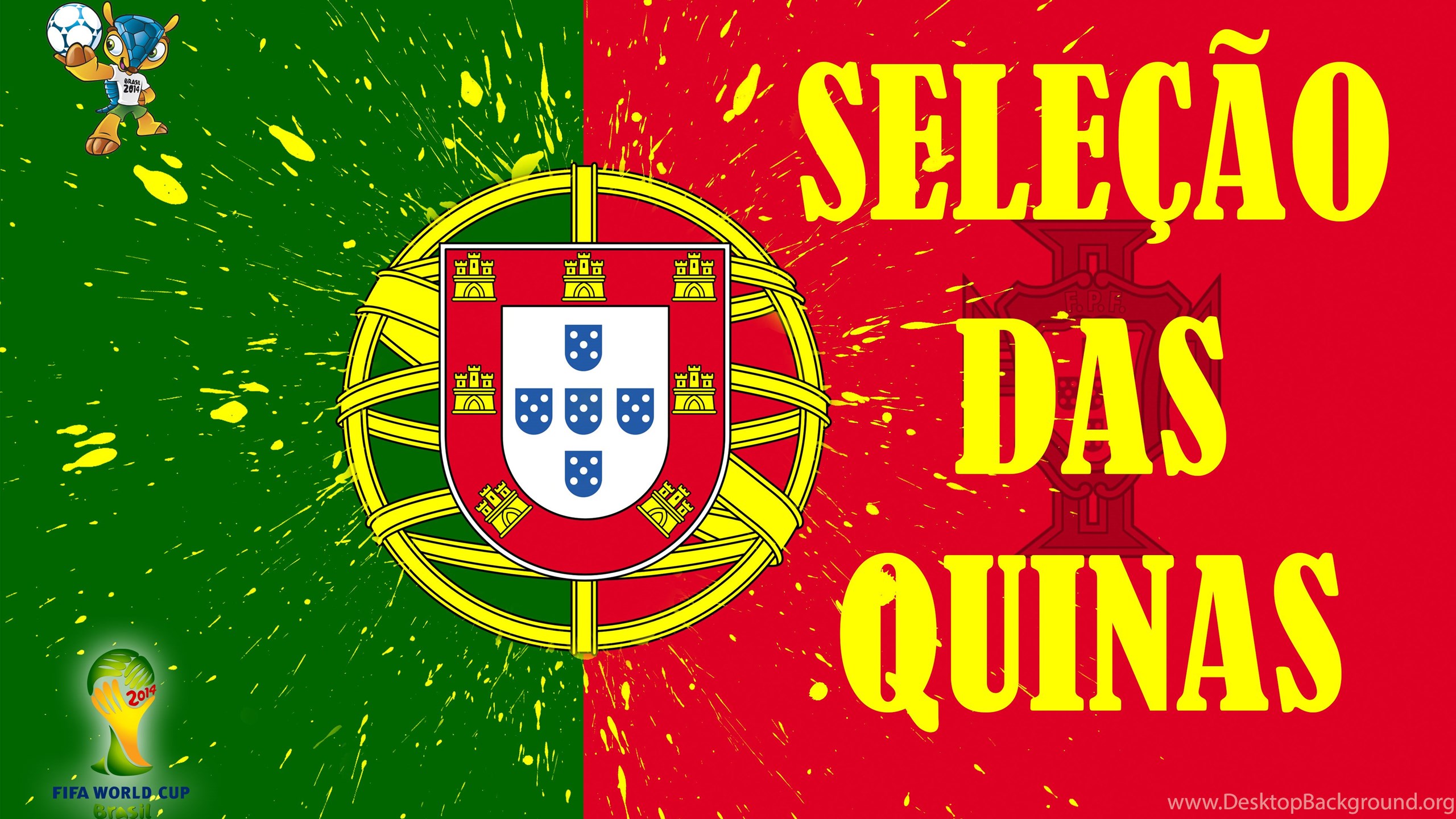 Selecao Das Quinas 2014 Portugal Football Crest Logo World Cup Desktop Background