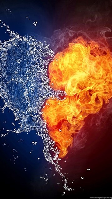 Fire And Ice Heart Wallpapers Bing Images Desktop Background