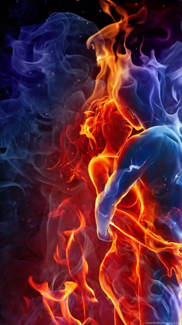 Blue And Red Fire Wallpapers Desktop Background