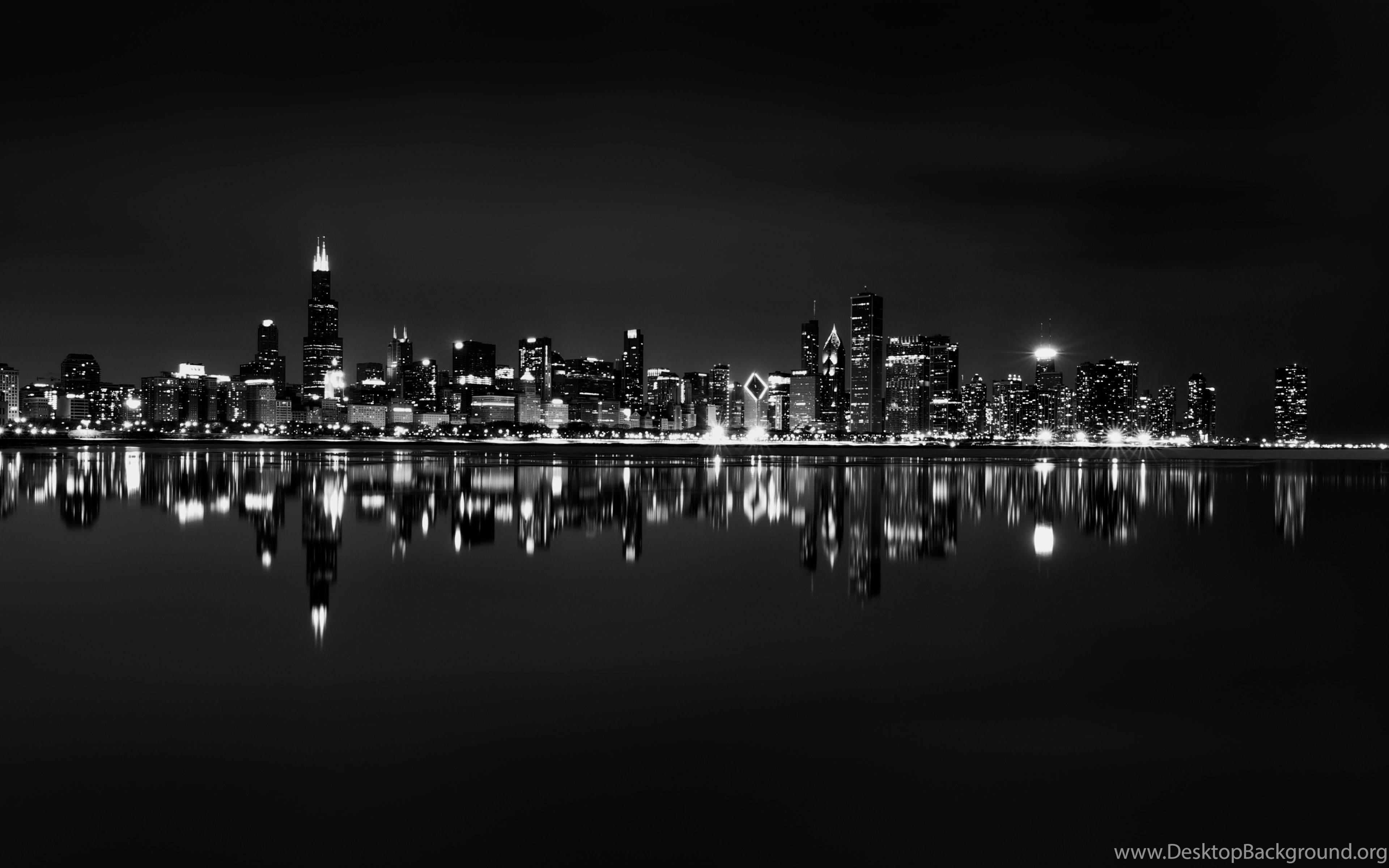 Chicago, Skyline, Black, And, White, Wallpaper, High Resolution
