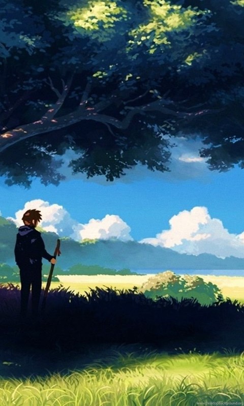 1920x1080 Anime, Scenery, Boy Under Tree, Anime Scenery Wallpapers