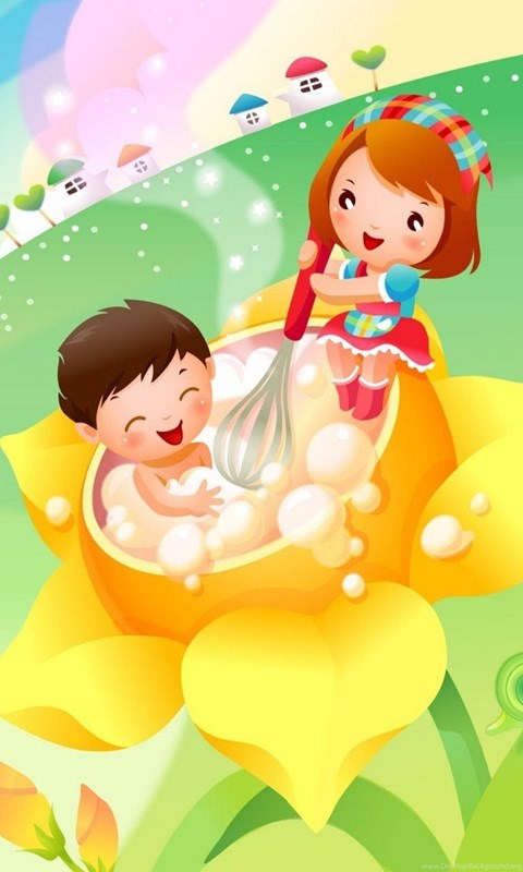 Hd Childrens Flower Cartoon Wallpapers Full Size Hirewallpapers 7479 Desktop Background