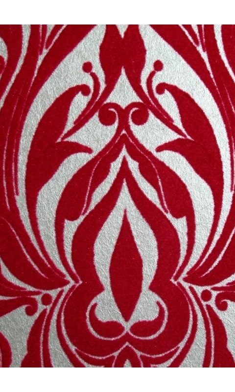Kinky Vintage Red Pink Damask Flock Wallpaper Kinky Vintage 50
