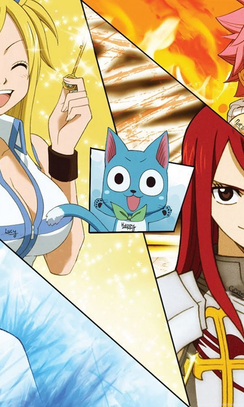 Wallpapers Lucy Kiss Erza Happy Gray Natsu Fairy Tail Anime 4 Desktop Background