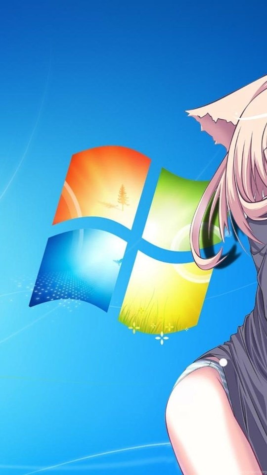 Anime Cat Girl With Windows7 Backgrounds Wallpapers ...