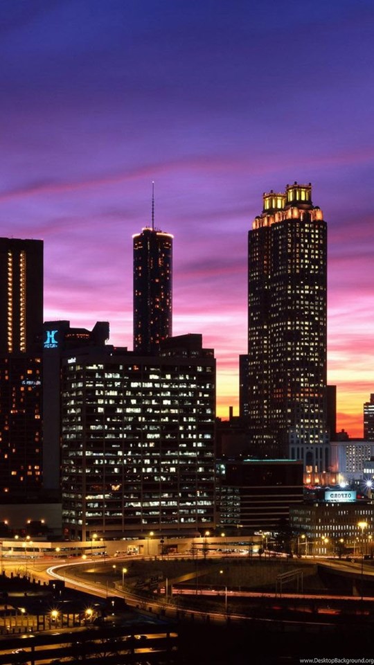  Atlanta  Georgia Downtown Beautiful Night  City  Skyline  